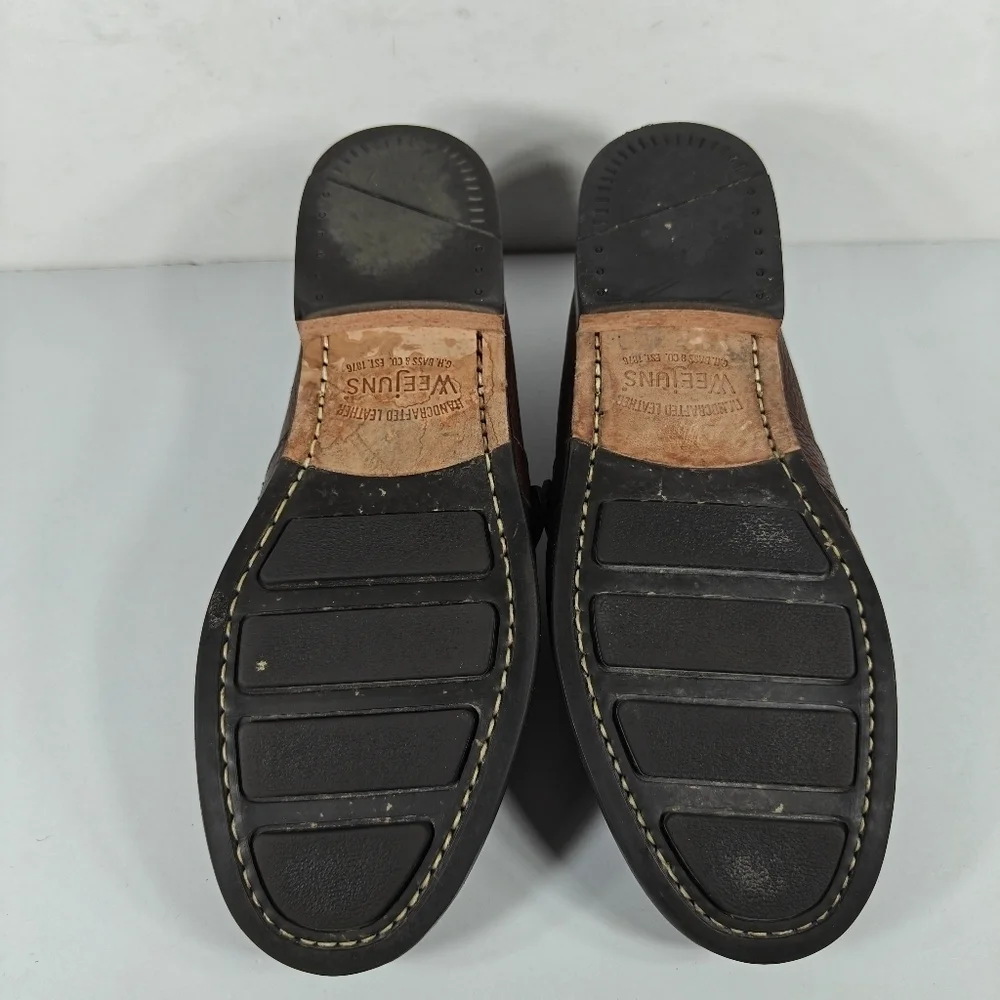 G.H Bass Weejuns Bass Bran Slip on Loafers Buckle Detail Brown Preppy Men's 7